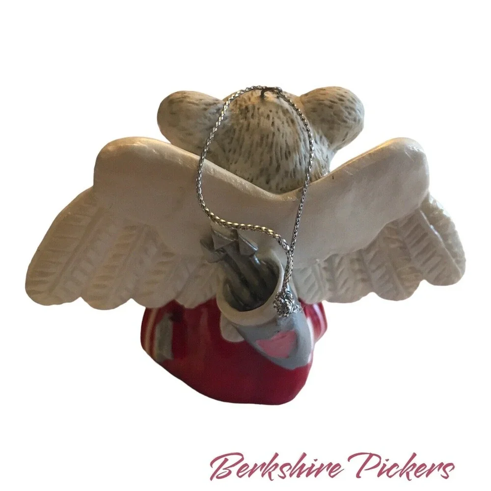 Teddy Bear‎ angel Ornament Figurine 1997 Cupid with Arrows Loves Me Loves Me Not